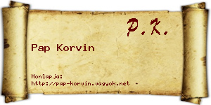 Pap Korvin névjegykártya